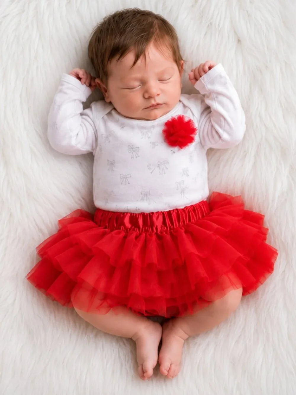 NWT Cherokee Baby Girl Red Tutu 2 Piece Outfit Size 0-3 Months Holiday Photo Set
